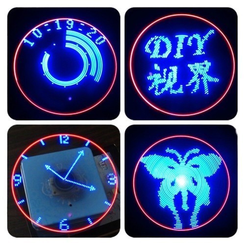 DaQuan ♕Flat LED rotating display kit MCU clock POV rotating creative ...