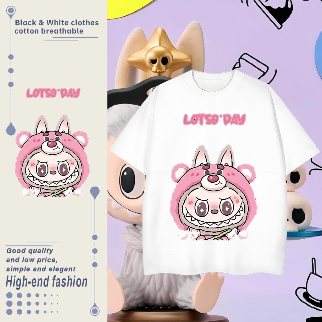 T Shirts Women Labubu Rabbit Pop Mart Customized Wholesale Short Sleeve