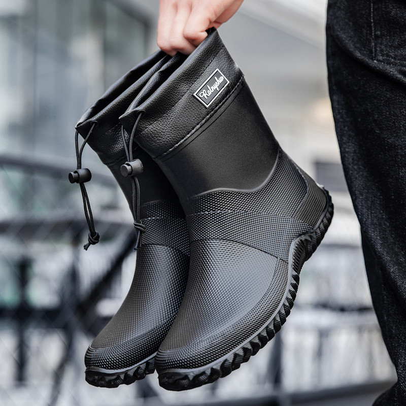 Rain Boots Men Women Short Tube Anti-slip Wear-resistant Water Boots ...