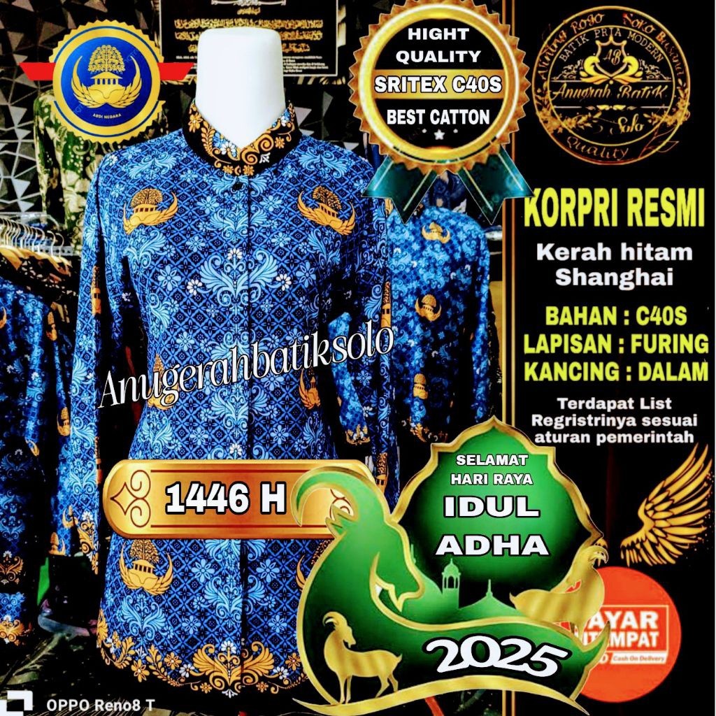 AB7 GOOD QUALITY Official Korpri Shanghai Uniform Latest Motif Lined
