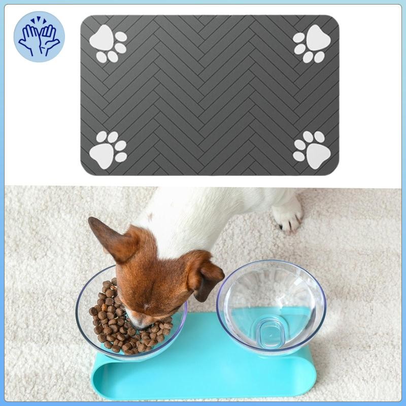 [Wishshopezxh] Absorbent Pet Feeding Mat 30cmx50cm Food Spill Prevent ...