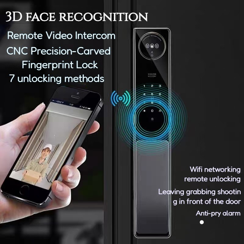 3D Face Recognition Main Door Lock Biometric Fingerprint Password Lock ...