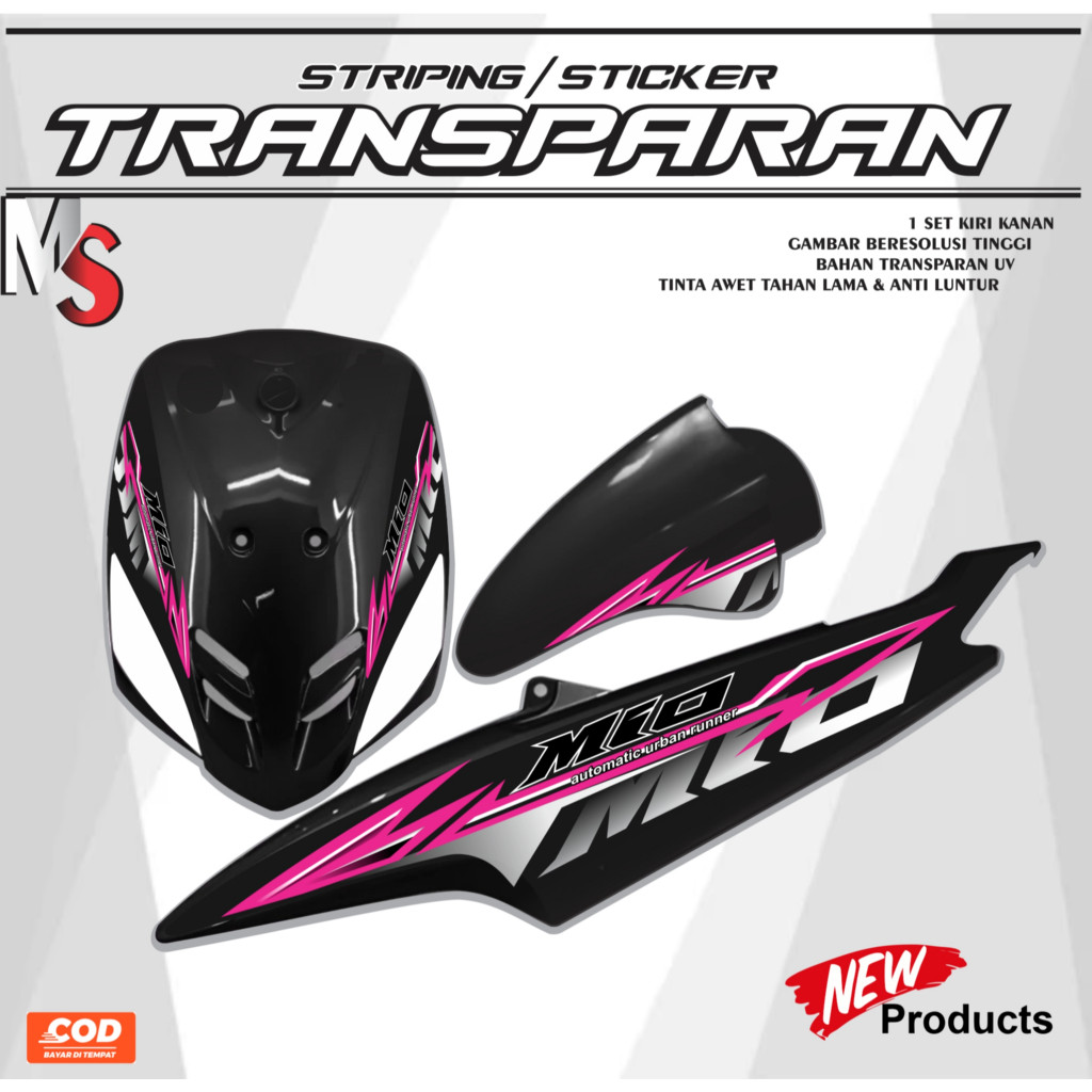 STRIPING STICKER TRANSPARENT MIO SPORTY/KARBU MOTIF DESIGN CUSTOM ...