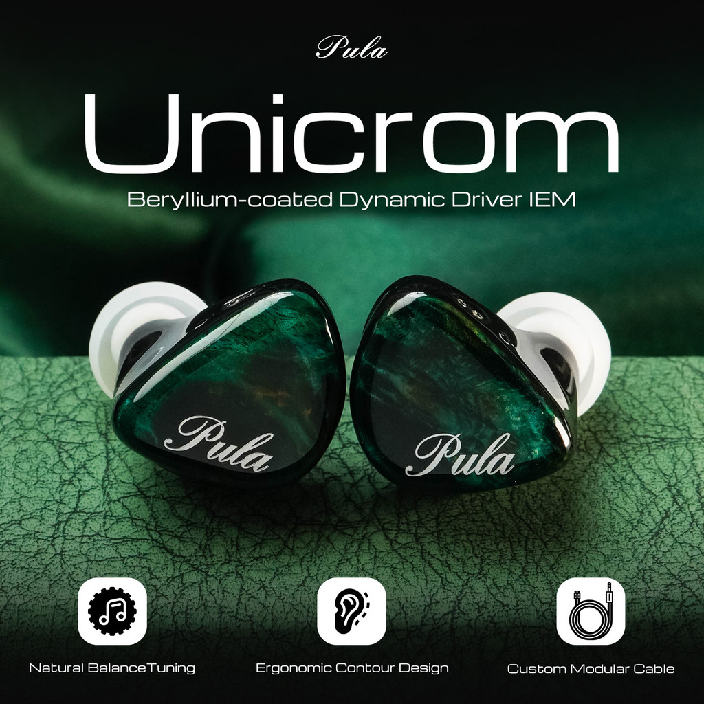 PULA Unicrom Beryllium-Plated Dynamic Driver in-ear HiFi Earphones with ...
