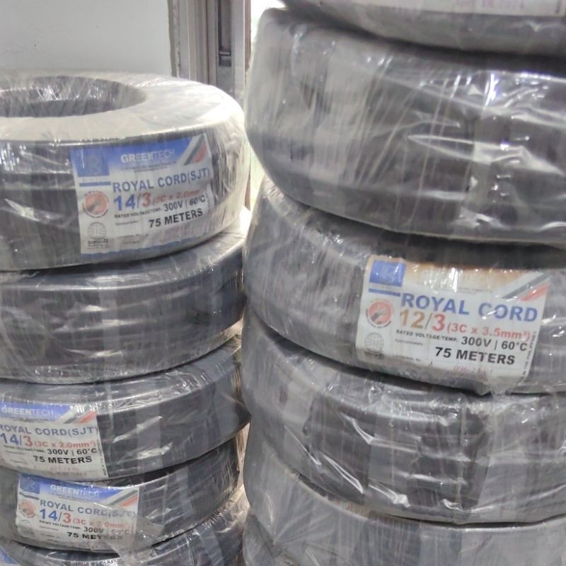 COD (Per meter) 3C Boston Royal Cord (3 Cores) Wire 16/3 14/3 12/3 10/3 ...