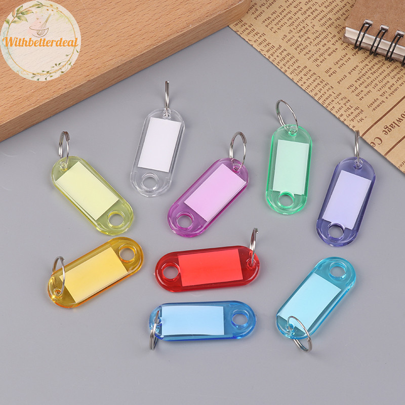 Withbetter 10Pcs Plastic Clear Classification Plate Key Tags Label ...