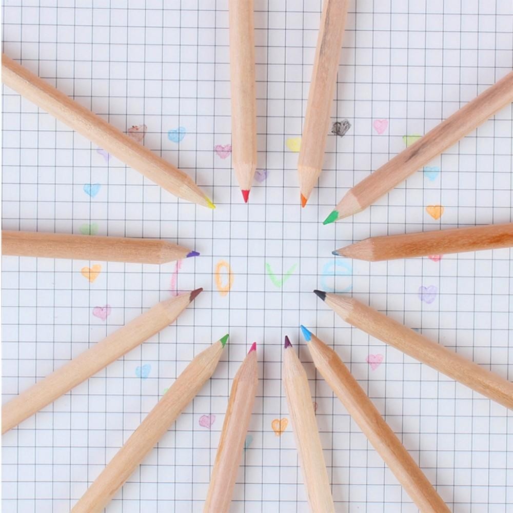 12 Colors Presharpened Colored Pencil Set Soft Core Art Drawing