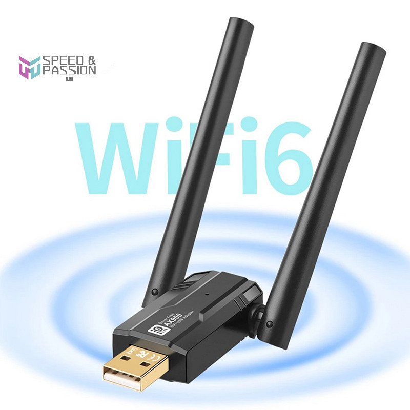 Speed 900Mbps USB WIFI 6 WiFi Adapter 5dBi High Gain Antenna Dual Band ...