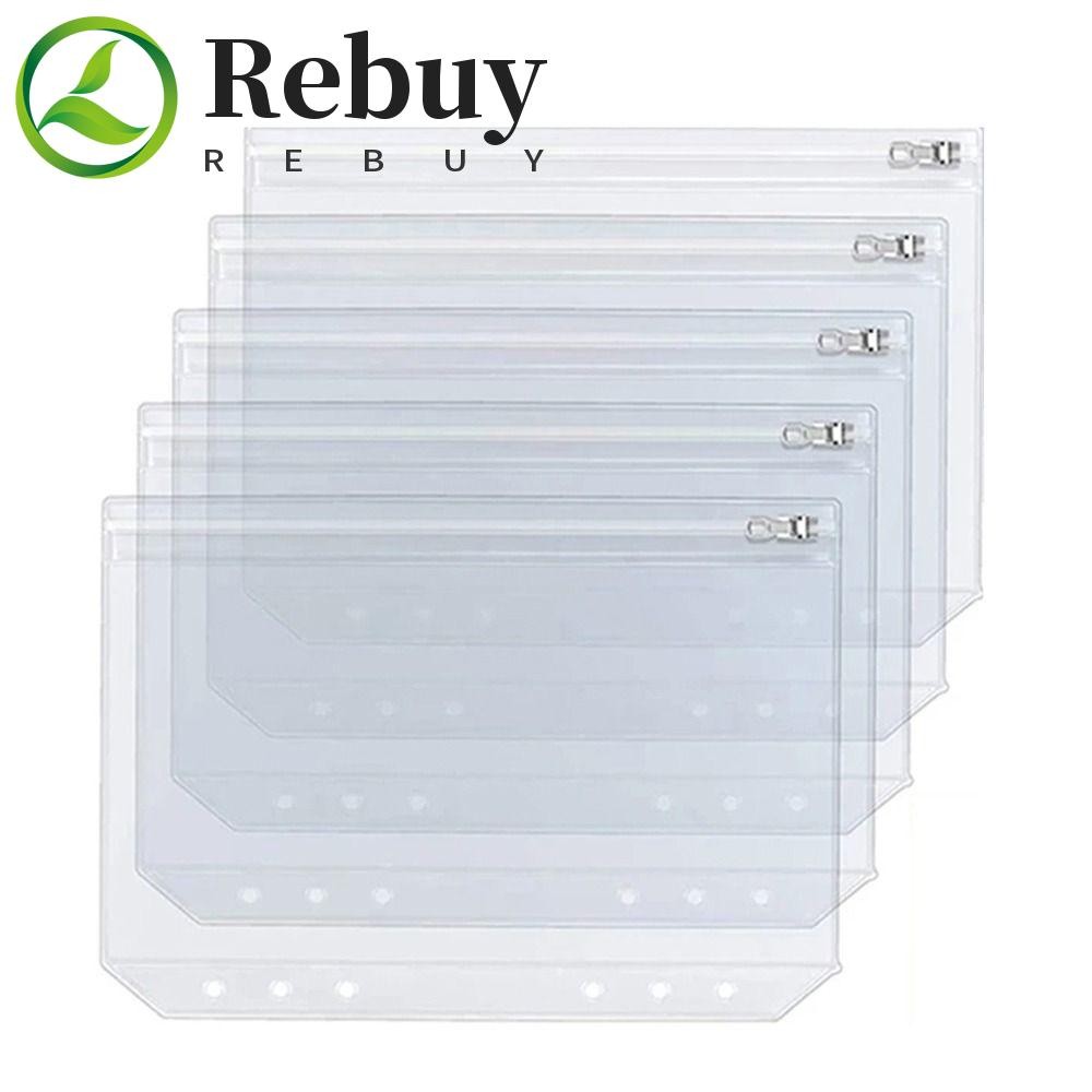 REBUY 5pcs A5 A6 Clear PVC Pockets, Document Organiser Paper Organizer ...