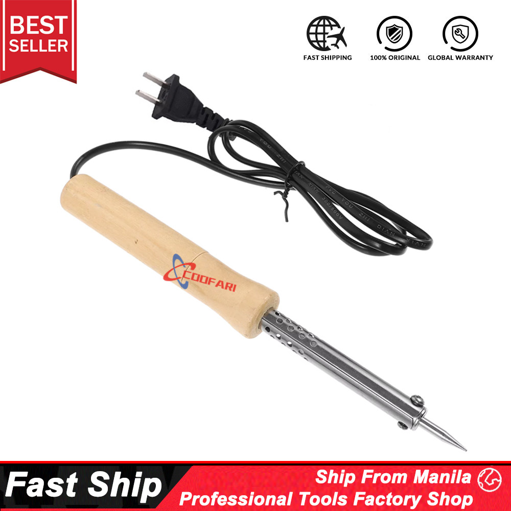 220V-240V AC 100W Wood Handle Electric Soldering Iron Hand Tool Set ...