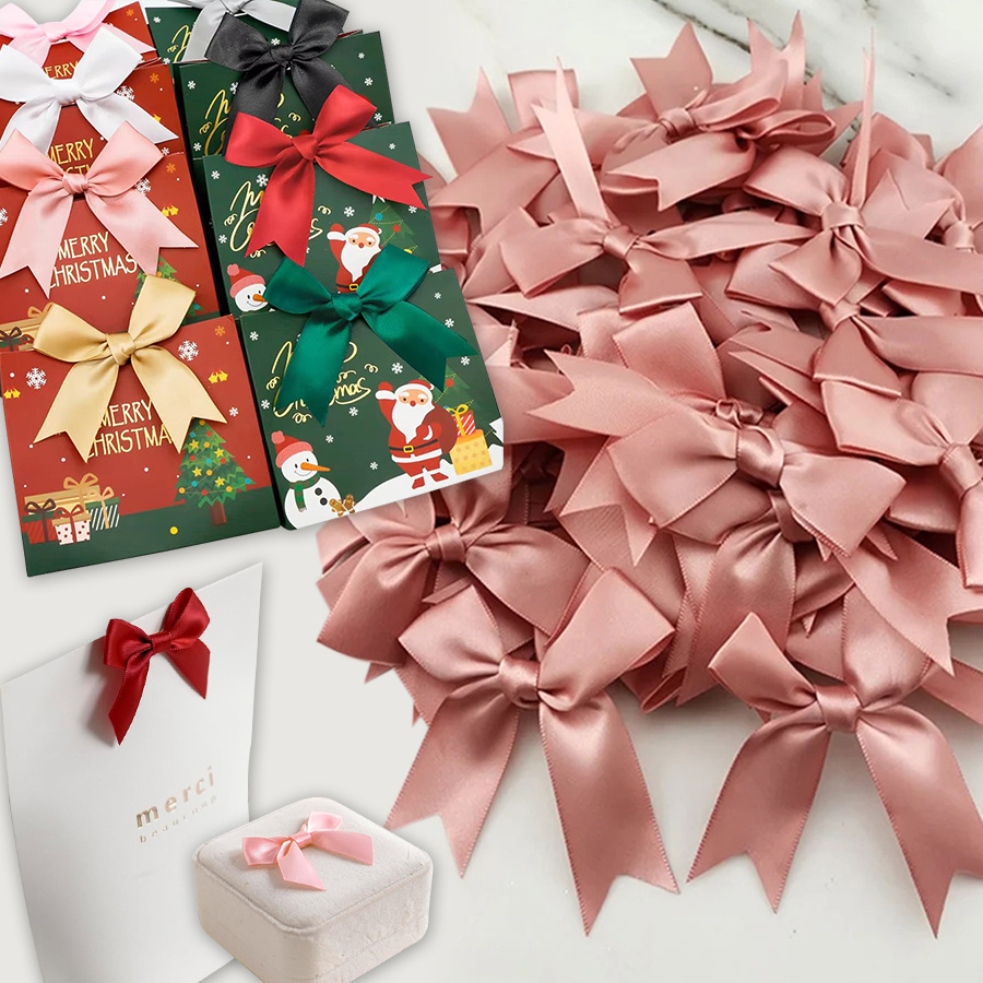 20/50Pcs 8.5*8.5cm Colourful Satin Ribbon Bows Cute Ribbon Bow For DIY ...