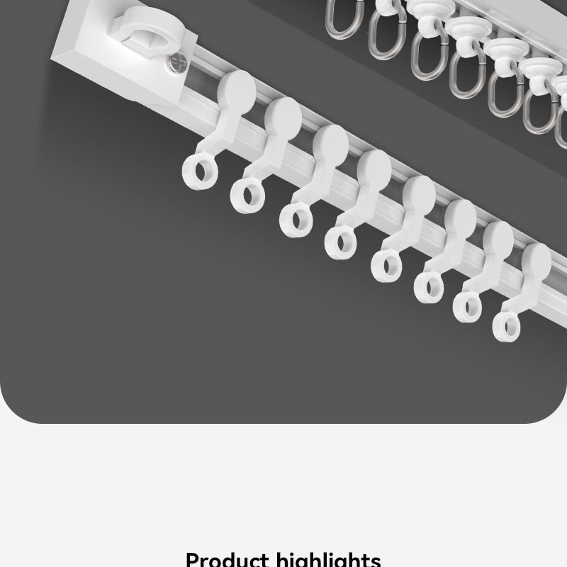 Non-Perforated Curtains Track Ultra-Thin Mute Slide Rail Top Fitting ...