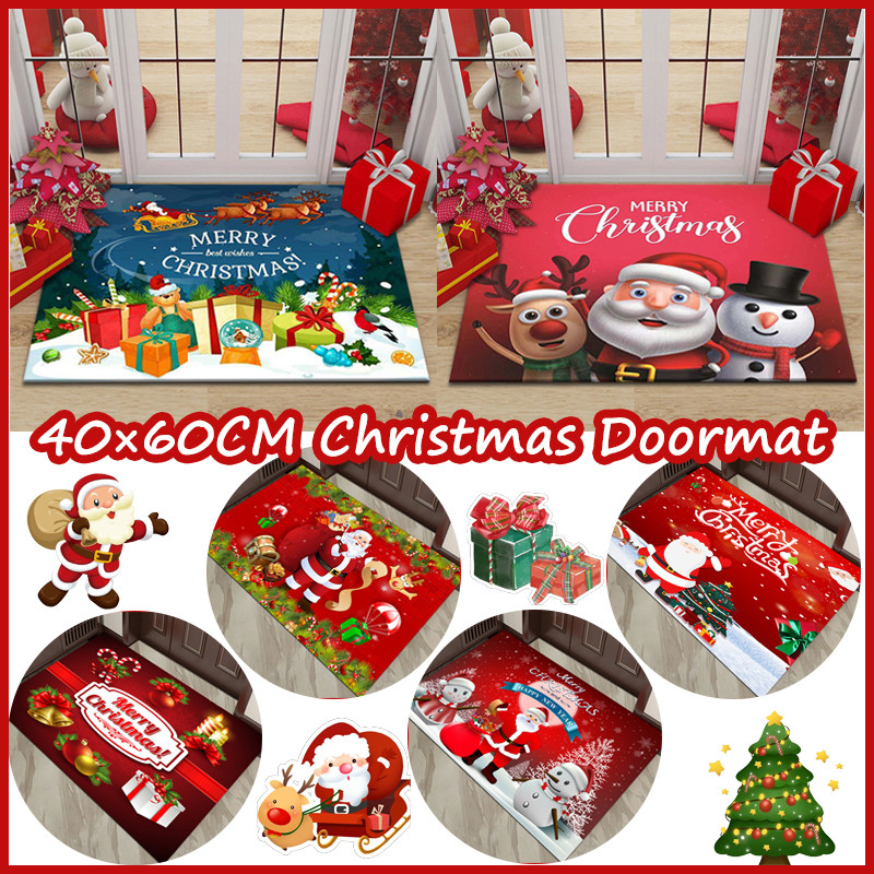 【COD】1pcs 40×60CM Christmas Doormat Christmas Carpet Christmas Floor