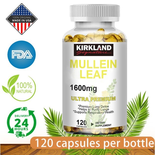 KIRKLAND Mullein Leaf Capsules Vegan Mullein Supplement Helps reduce ...