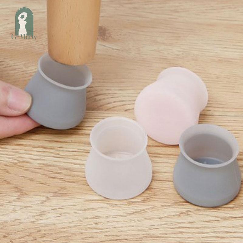 Set Of 4 Clear Silicone Rubber Chair Leg Caps - Floor Protector Pads, Slip-On Design 1 thumbnail image