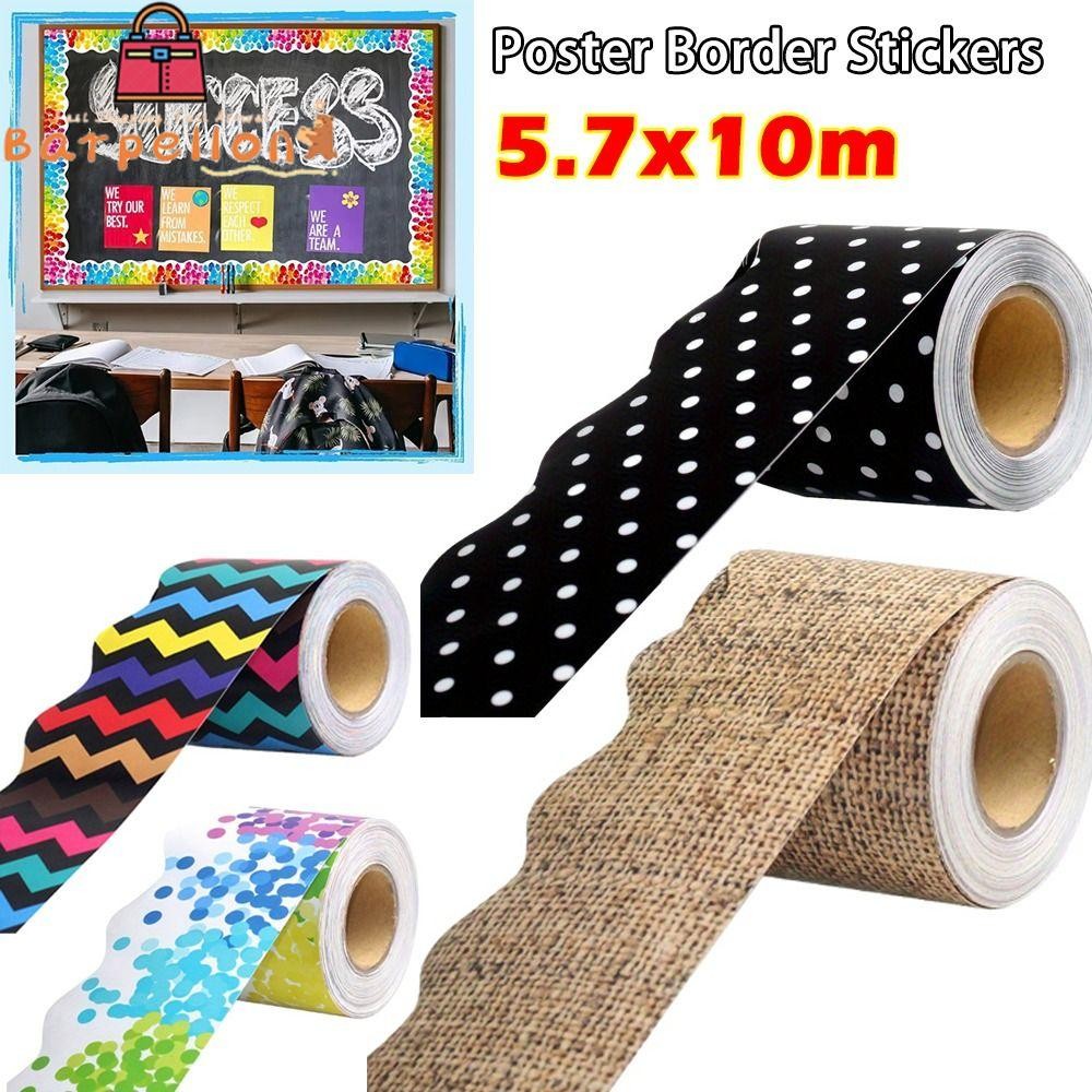 BARPELLON Wavy Edge Paper, DIY Colored Poster Border Stickers ...