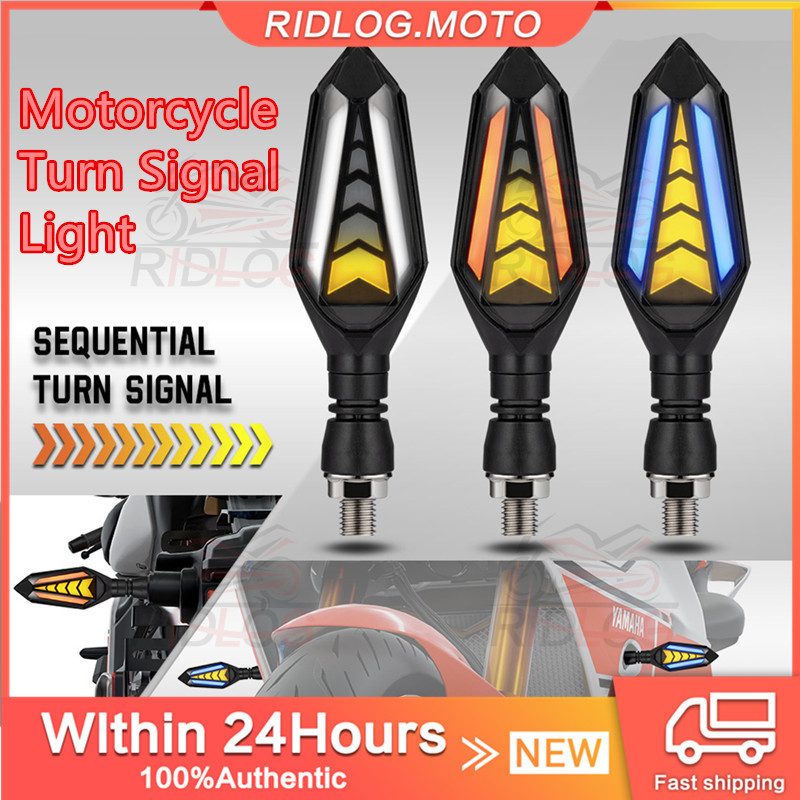1 Pair Universal Motorcycle LED91 Signal Lamp Flowing Flash Lights ...