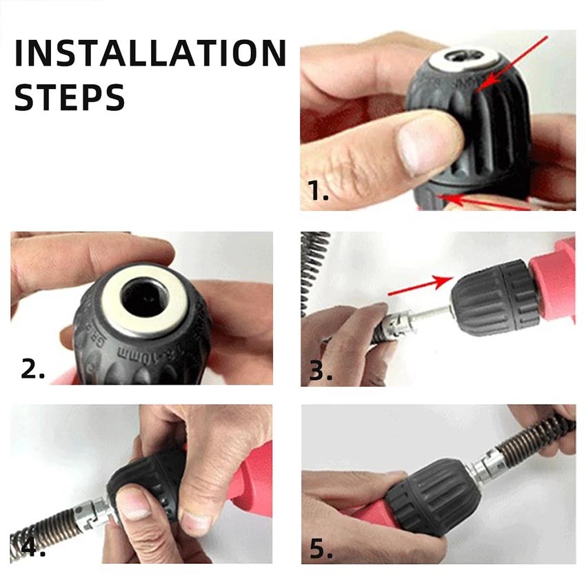 Drain Dredging Spring Flexible Auger Drill Attachment for Clogged Pipe ...