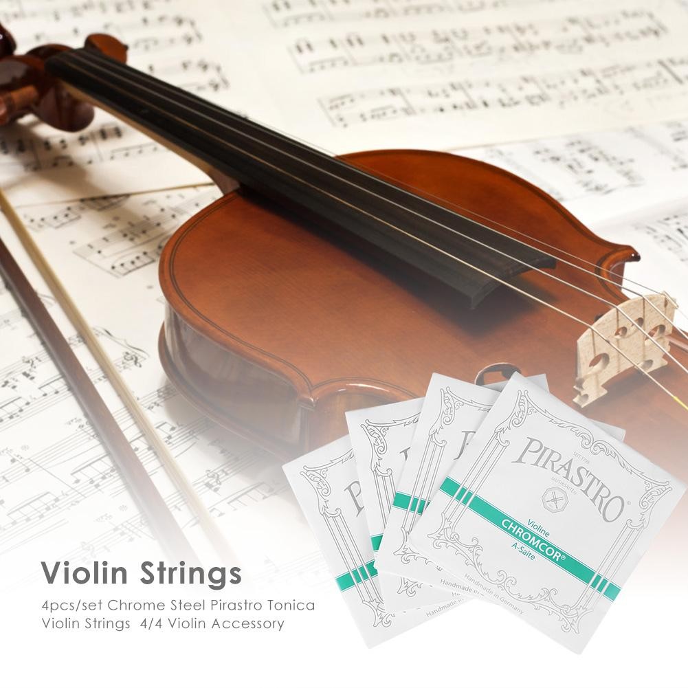 Hot 4pcs/set Chrome Steel Pirastro Tonica Violin Strings 4/4 Violin ...