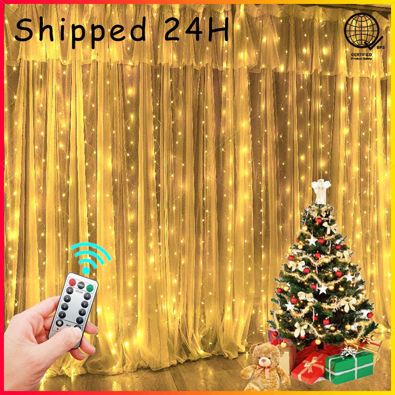 Remote Control Curtain String Lights LED Lights Fairy Lights Decor ...