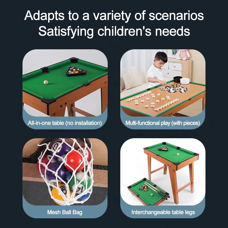Mini billiard Table for Kids wooden with tall feet pool table set ...