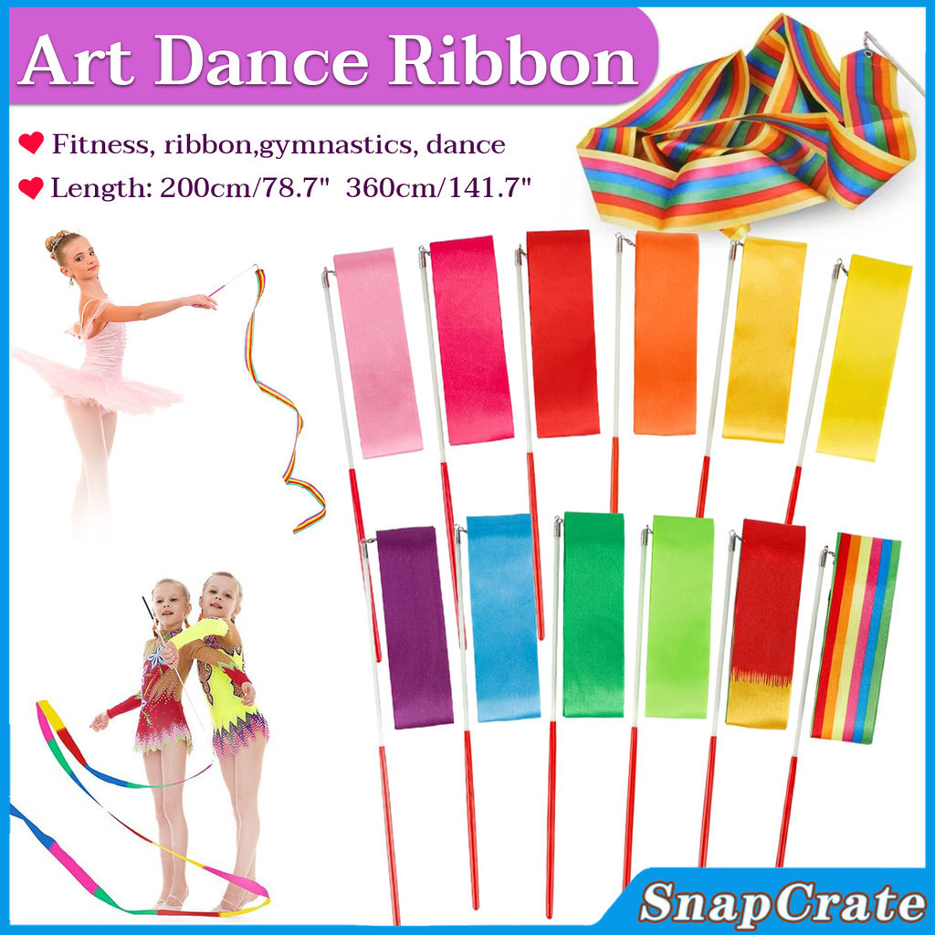 Snap 2m/3.6m Colorful Dance Ribbon Art Gymnastic Gym Ribbons Ballet ...