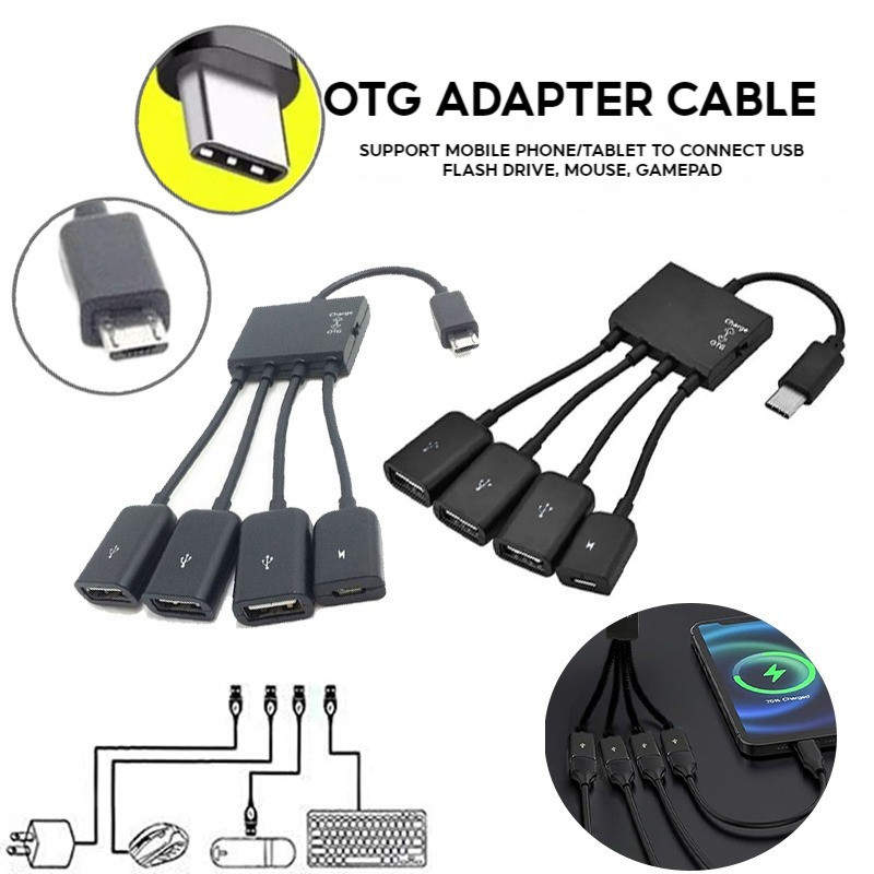 4 In1 OTG Cable Data Converter Type C/Micro USB Adapter With Switch ...