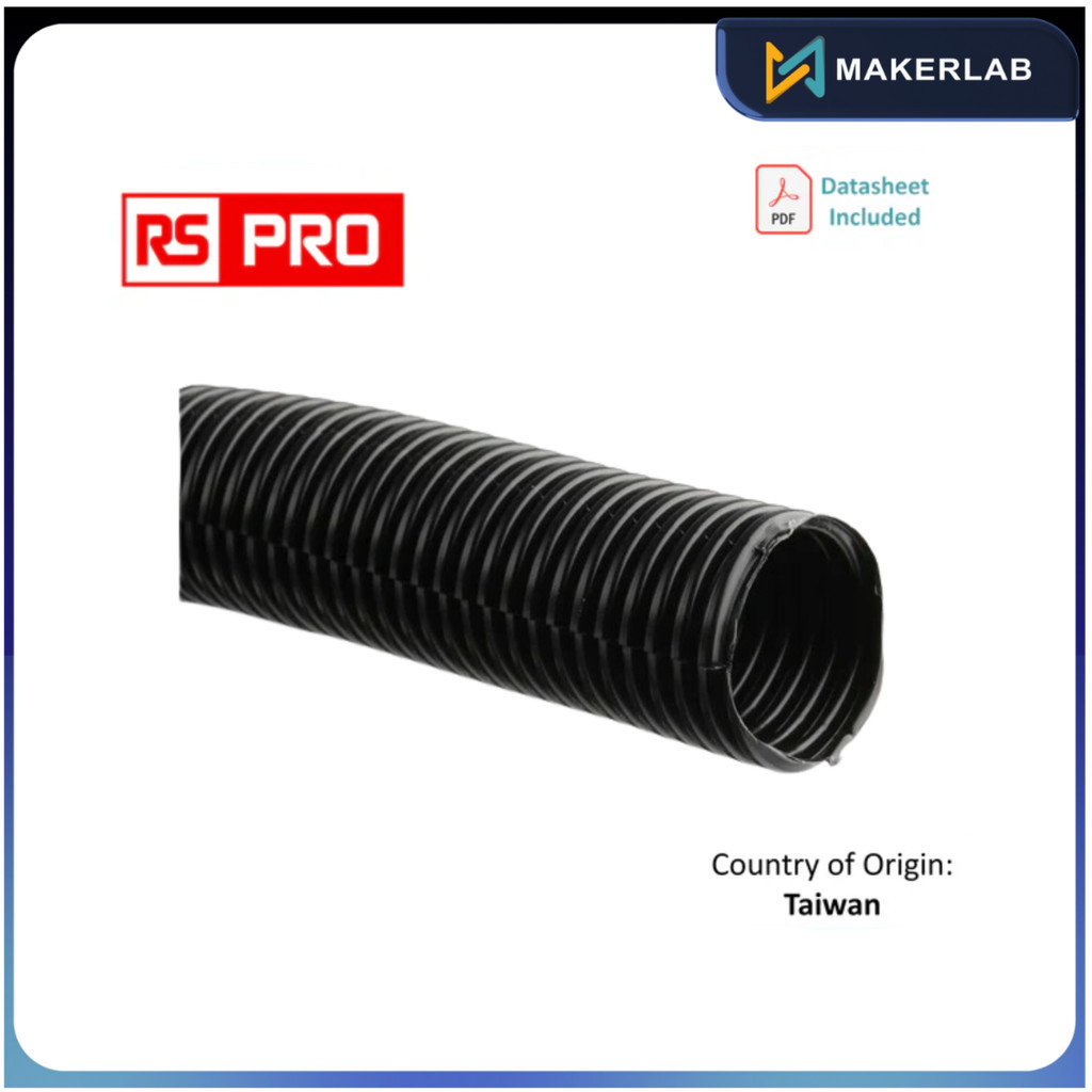 RS PRO Flexible, Split Conduit, 25mm Nominal Diameter, Plastic, Black ...