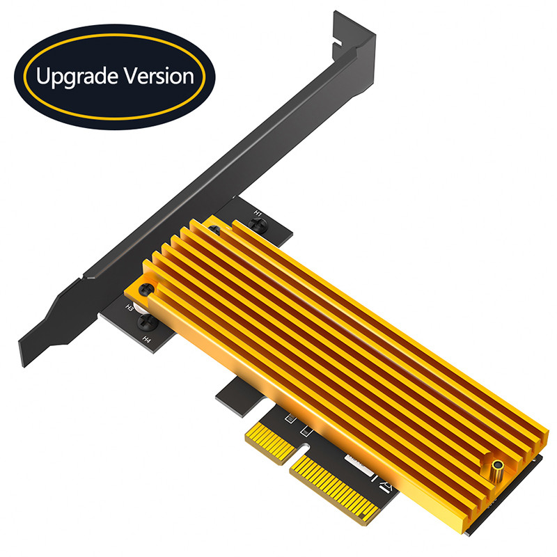 PCIE X4 NVME Adapter with Heatsink Low Bracket Support NVME M Key 2242