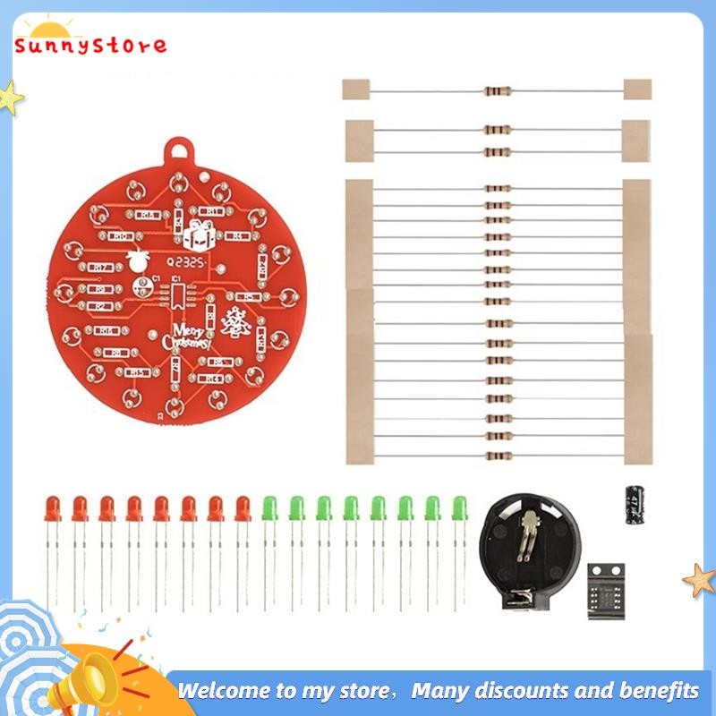 【sunnystore】Red Board Christmas Tree NE555 Flashing Lights Hanging