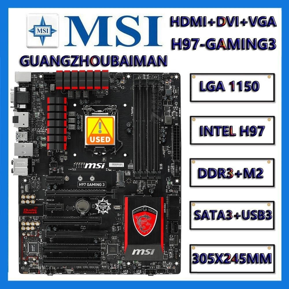 Msi h97 / Z97-gaming 3 / Z97-gaming 5 Intel lga 1150 motherboard ddr3 ...