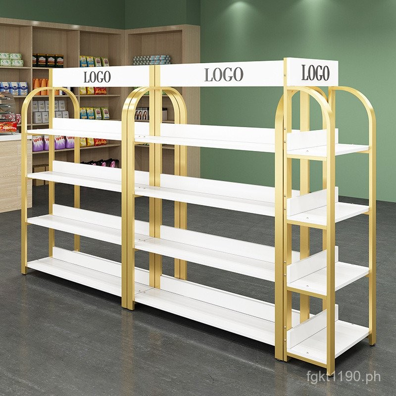 Double-Sided Shelf Storage Display Rack Display Stand Supermarket Multi ...