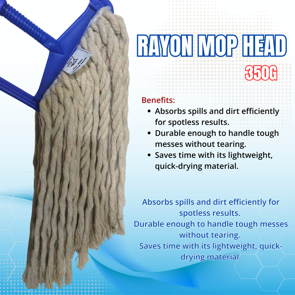 MegaMartPlace Rayon Mop Head 350 Grams (#500) - Heavy-Duty, Cotton Base ...