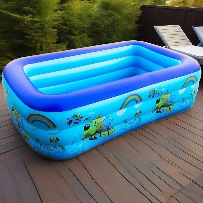 【FDA Approved】Inflatable Swimming Pool For Kids Family Rectangular Air ...