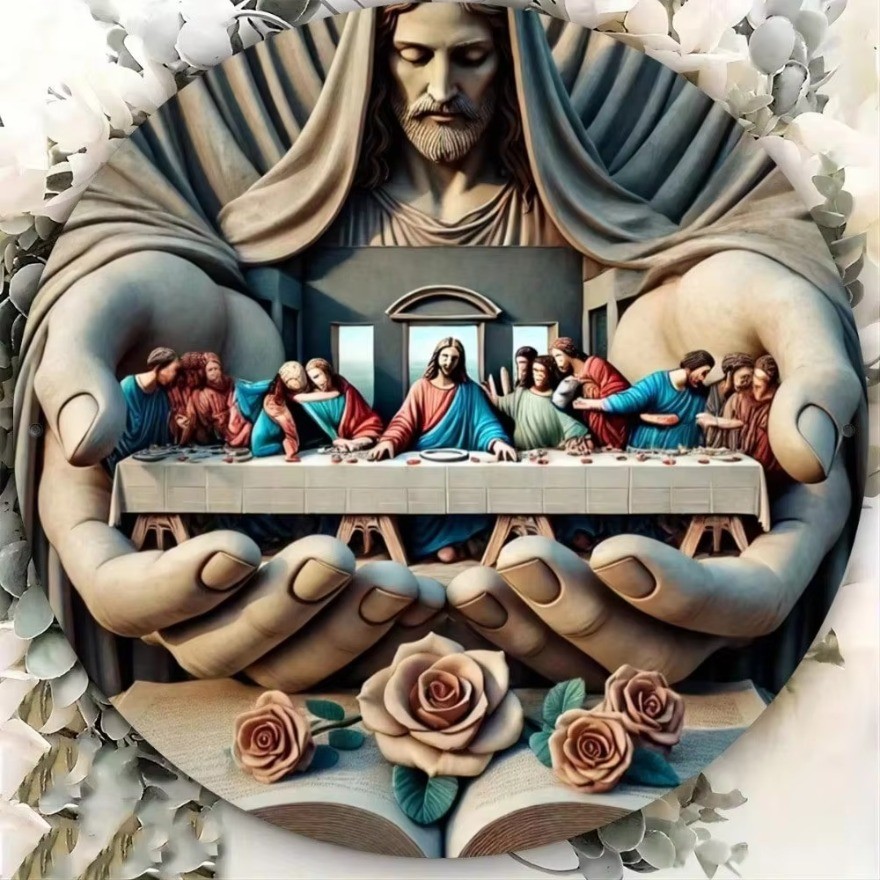 2D Last Supper Metal Sign - Vintage Biblical Wall Art for Cafe & Bar ...