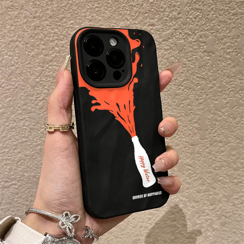 For iPhone 11 12 13 14 15 16 Pro Max Case Creative Happy water