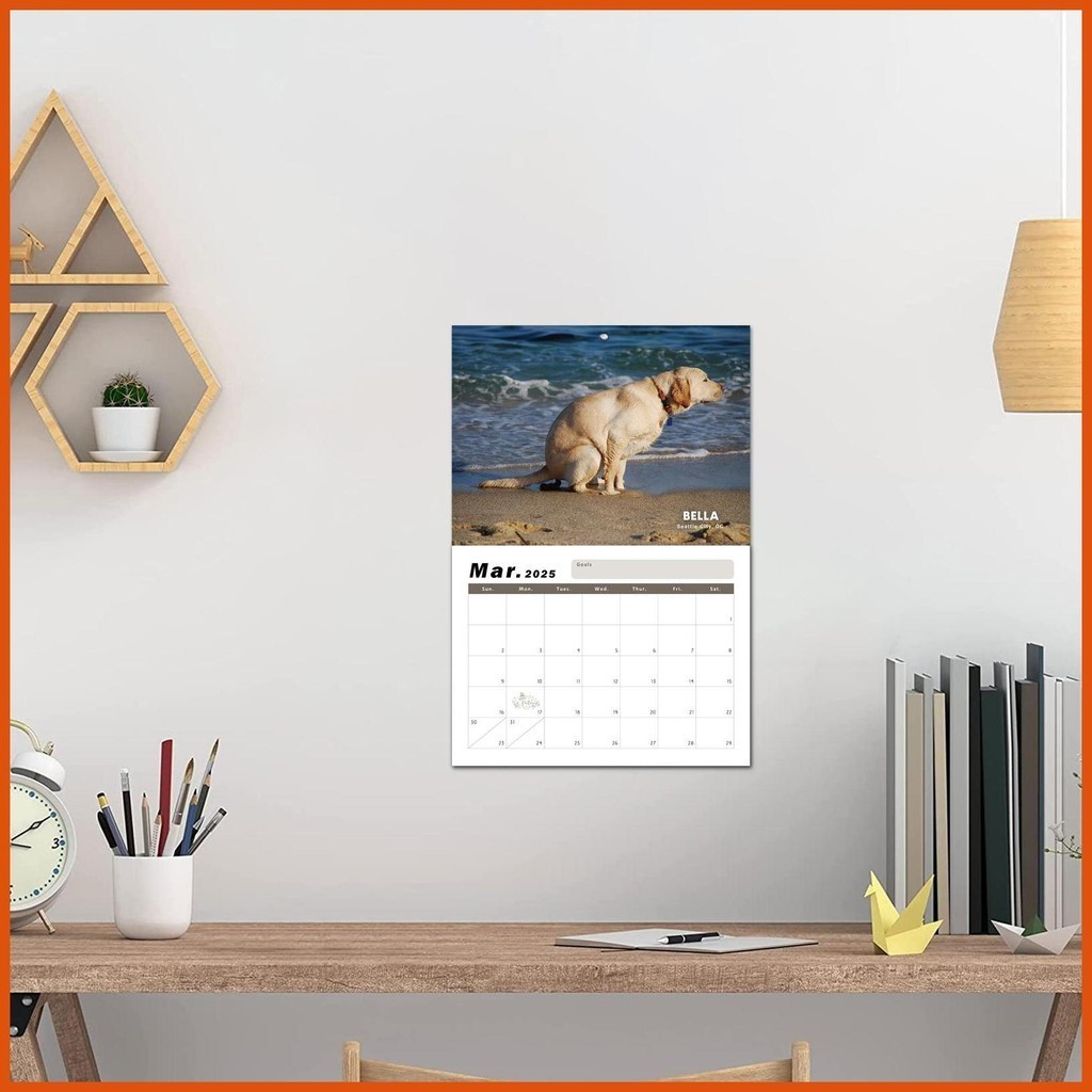 Dog Poop Calendar 2025 8.27x11.22 Inches Pooping Dogs Art Funny 2025