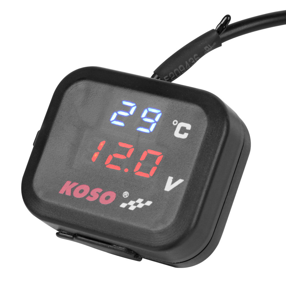 KOSO Motorcycle USB cylinder head temp Gauge Voltmeter Phone USB ...