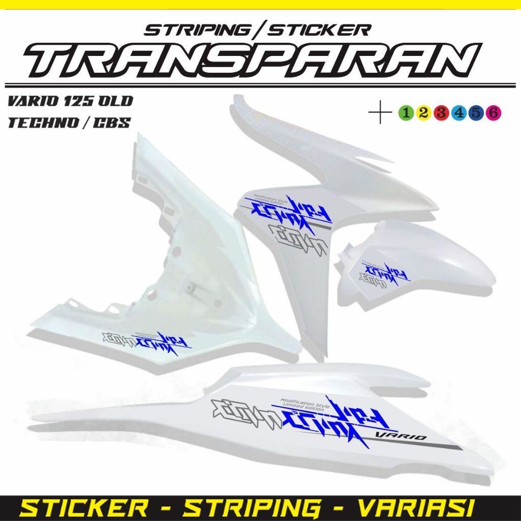 Variations in the LIST of STRIPING TRANSPARENT VARIO OLD 125 / TECHNO ...