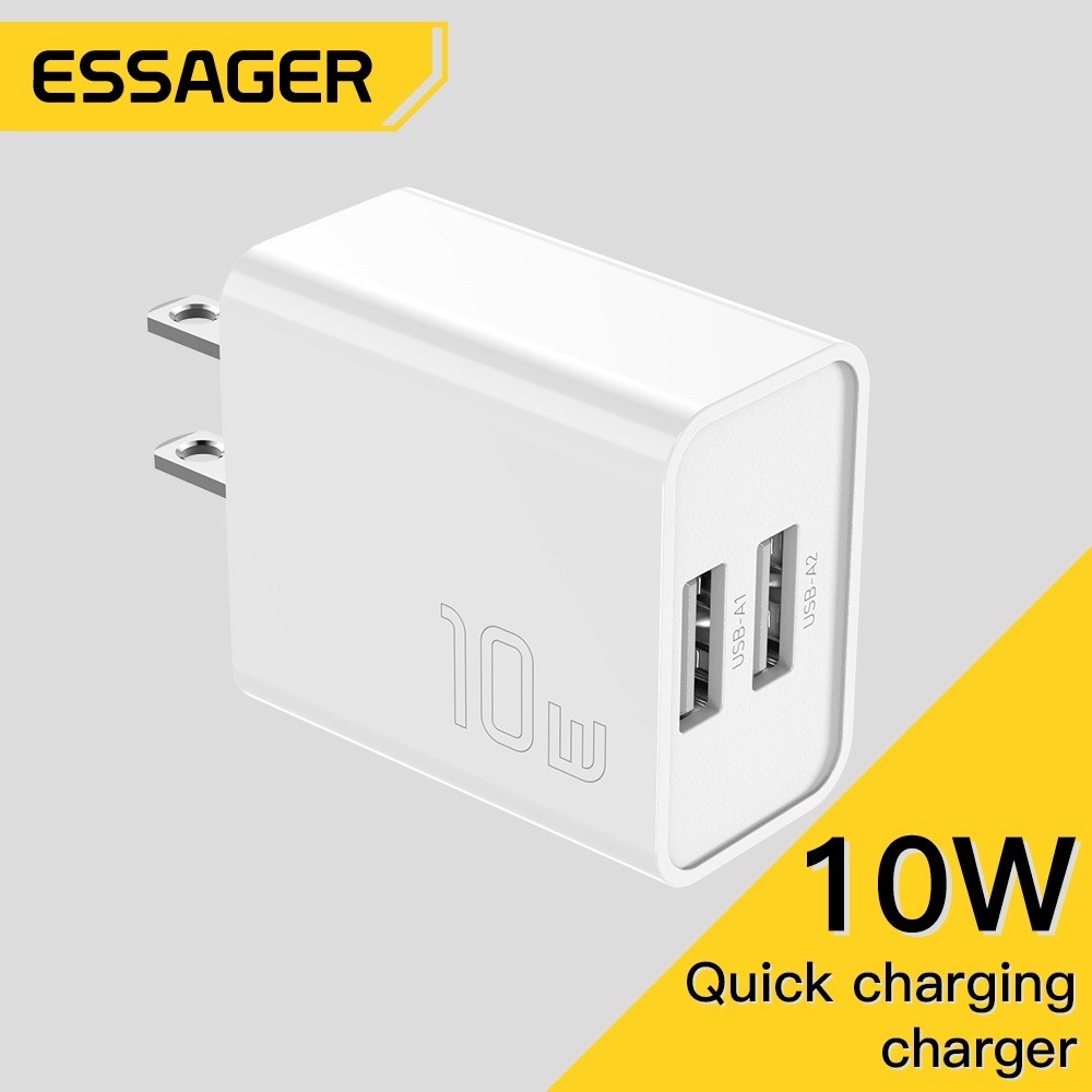 Essager travel charger 5V/2A dual port usb charger plug Android apple ...