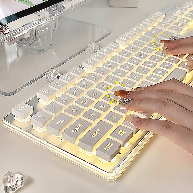 Pioneer Wired Mute Keyboard Good-looking Girls' Office Key Mouse Suit E ...