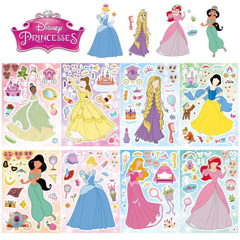 Fairy Tale Disney Princess Series Animated Puzzle Stickers Children's ...