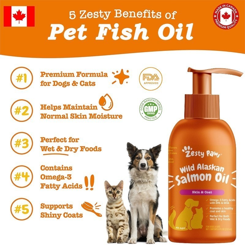 Popoo Omega3 Wild Fish Oil Softgel for Cats&Dogs Supports Skin&Coat