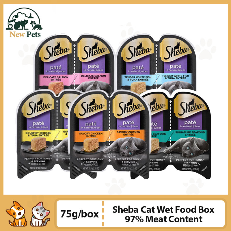 Sheba Cat Wet Food Can 97% Meat Content Grain Free Chicken Fish Formula ...
