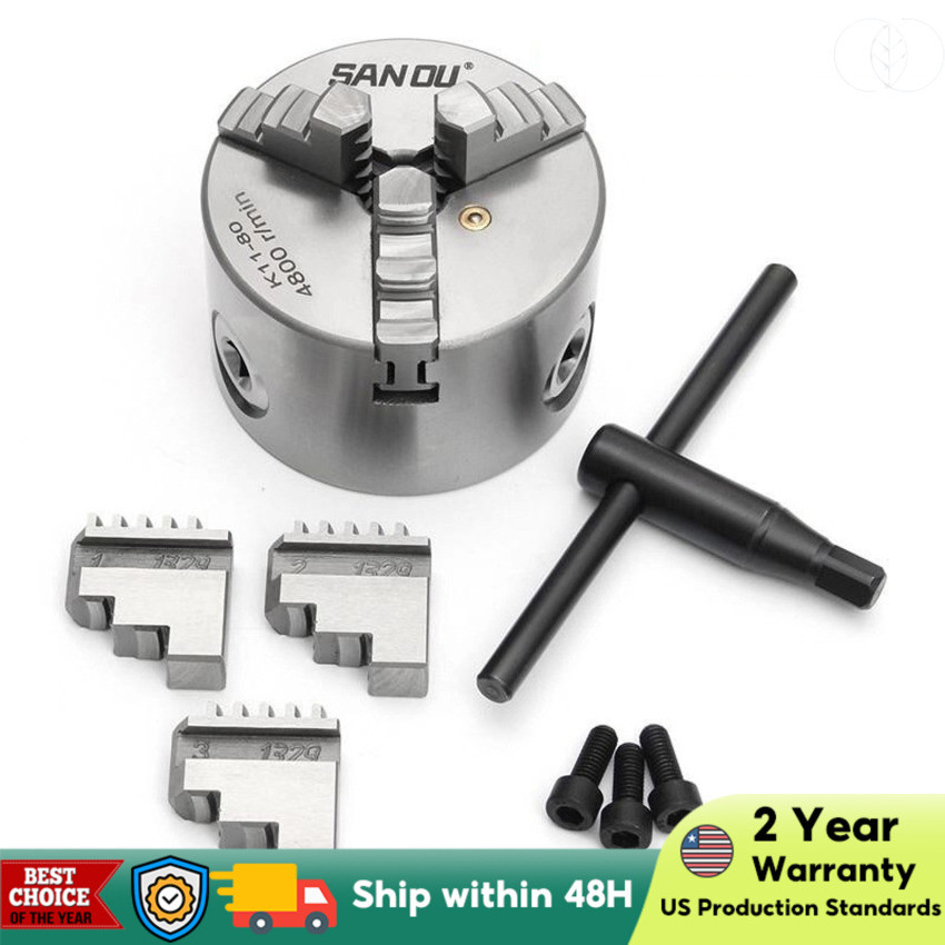 K11-80 3 Jaws Manual Lathe Chuck With Turning Machine Tools Accessories ...