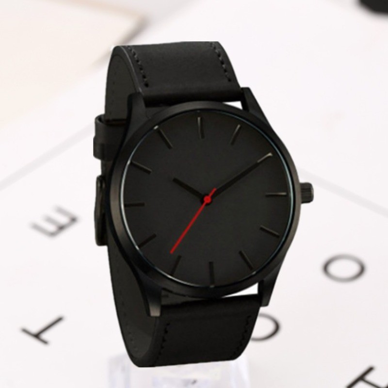 Men's watch, large dial men's watch, stylish simple scale matte belt ...