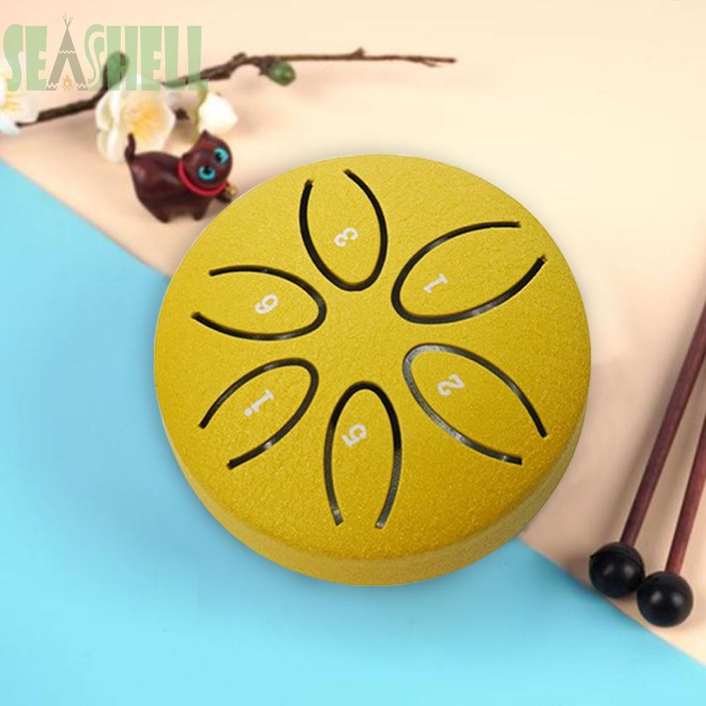 Steel Tongue Drum 6 Tons – 2 Tambours Handpan Mini Avec Maillets, Pour Méditation, Yoga, 8 Cm - 10