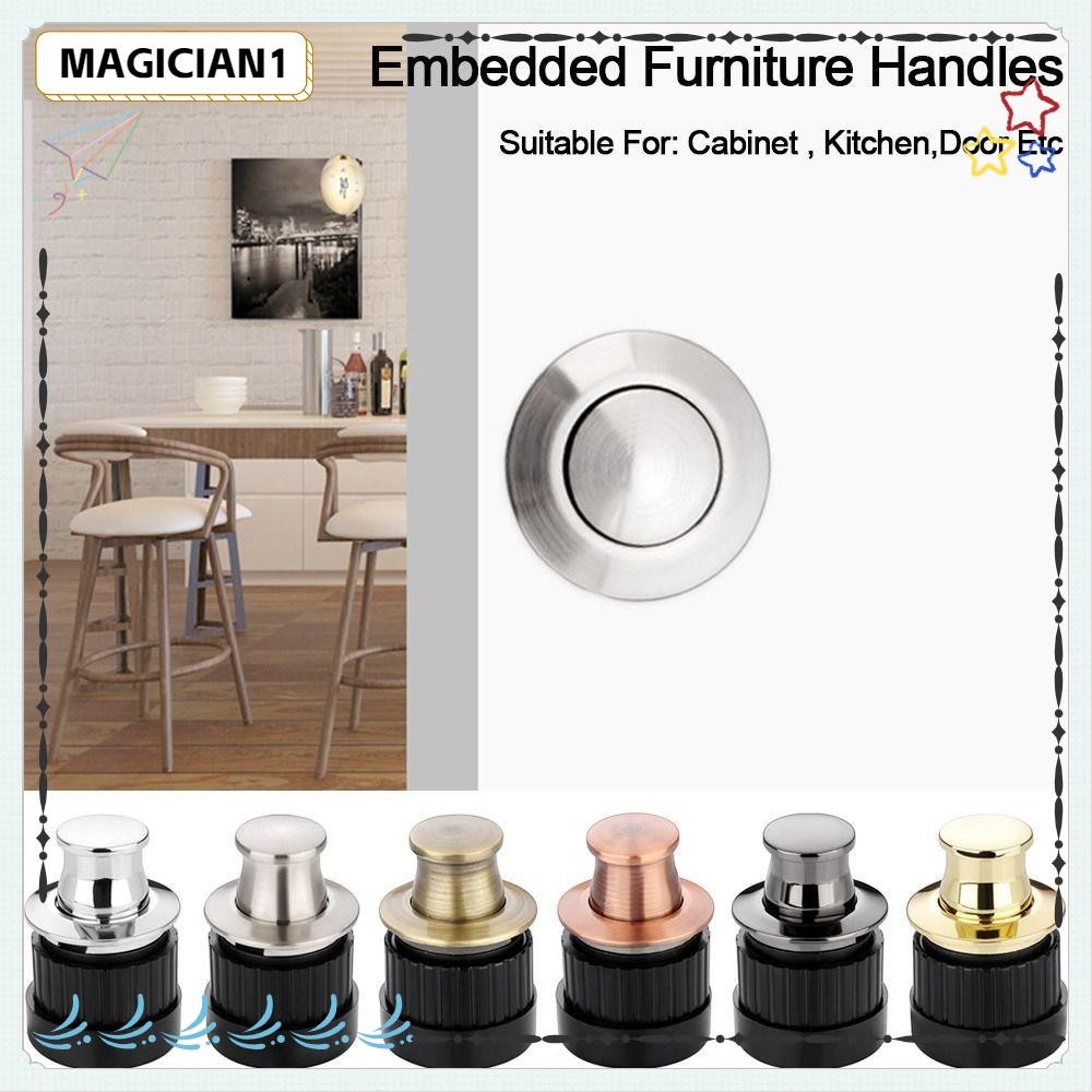 MAGICIAN1 Cabinet Door Handle, Spring Embedded Bounce Handle, Invisible ...