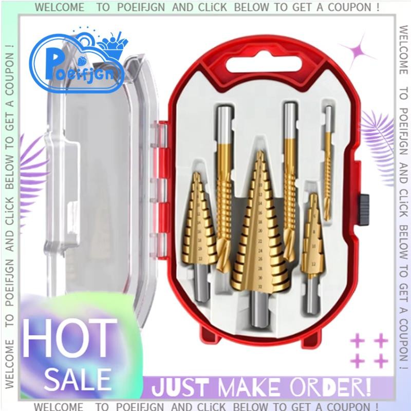 6 Piece Set Titanium Coated Pagoda Drill Sawtooth Drill Woodworking