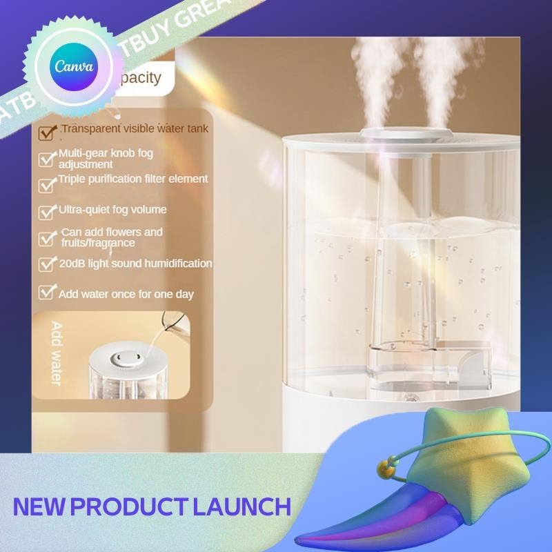 greatbuy Humidifiers for Bedroom Top Fill Cool Mist Ultrasonic ...
